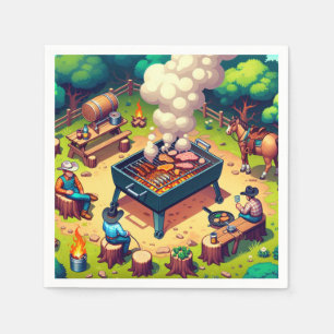 Western Cookout Grilling Party Napkin