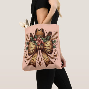 Western Coquette Bow Tote Bag