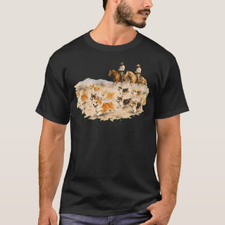 Western Corgi Cowboy Funny Herding Western Dog T-Shirt