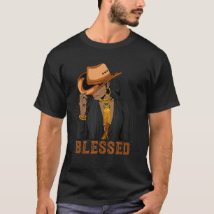 Western Country Black Cowgirl Black Woman Christia T-Shirt
