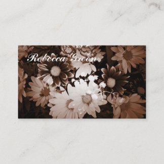 western country bohemian daisy wedding business card