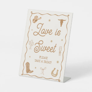 Western Country Bridal Shower Love is Sweet Favour Pedestal Sign