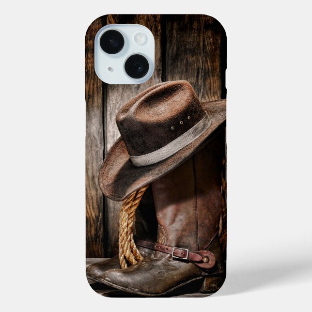 western country brown barn wood cowboy boots Case-Mate iPhone case (Back)