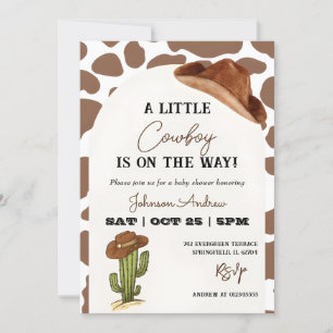 Western Country Cowboy Baby Shower Invitation