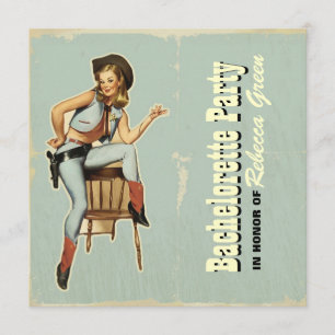 western country cowboy bachelorette party invitation