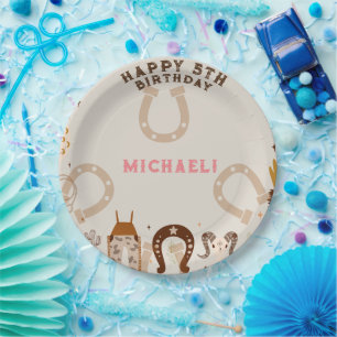 Western Country Cowboy Birthday Party Paper Plate