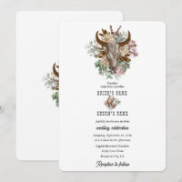 Western Country Cowboy Boho Cow Skull Wedding