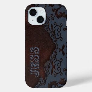 Western Country Cowboy Brown leather iPhone 15 Case