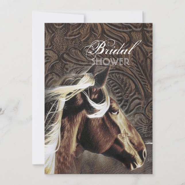 Western Country Cowboy Horse Bridal Shower Invitation (Front)