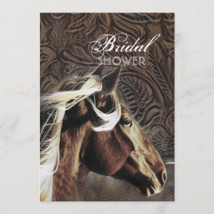 Western Country Cowboy Horse Bridal Shower Invitation