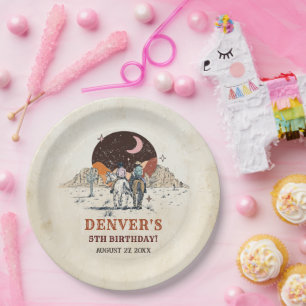 Western Country Cowboy Rodeo Birthday Party Paper Plate