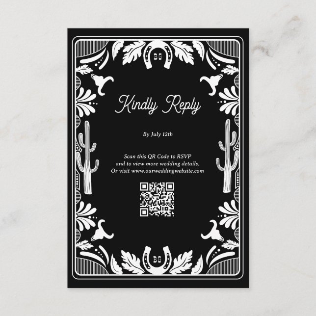 Western Country Cowboy Rustic Wedding Enclosure Card (Front)