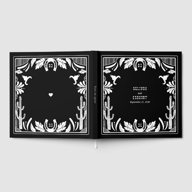 Western Country Cowboy Rustic Wedding  Guest Book (Full)