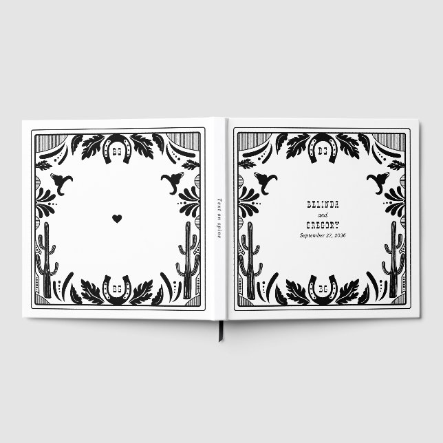 Western Country Cowboy Rustic Wedding  Guest Book (Full)