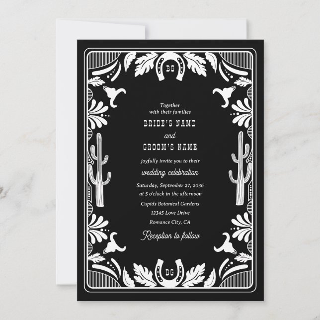 Western Country Cowboy Rustic Wedding Invitation (Front)