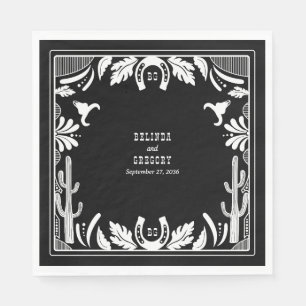 Western Country Cowboy Rustic Wedding  Napkin