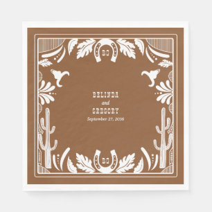 Western Country Cowboy Rustic Wedding  Napkin