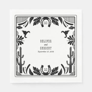Western Country Cowboy Rustic Wedding  Napkin