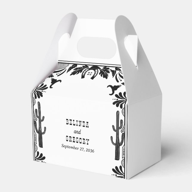 Western Country Cowboy Rustic Wedding Welcome Favour Box (Front Side)