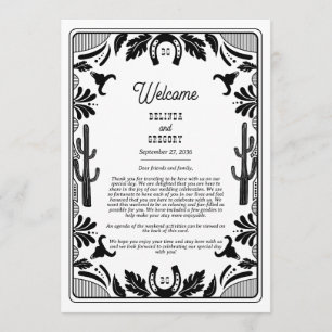 Western Country Cowboy Wedding Itinerary Programme