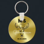 Western Country Cowboy Wedding Monogram Groomsmen Key Ring<br><div class="desc">Personalized gifts for groomsmen and best man with old western cowboy theme. Decorated with cowboy hat with vintage western font. Text and color are editable using the Design Tool to fit your occasion. Get this customize gift for wedding,  bachelor party,  engagement party or any other special occasions.</div>