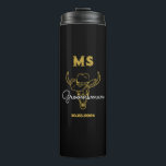 Western Country Cowboy Wedding Monogram Groomsmen Thermal Tumbler<br><div class="desc">Personalised gifts for groomsmen and best man with old western cowboy theme. Decorated with cowboy hat with vintage western font. Text and colour are editable using the Design Tool to fit your occasion. Get this customise gift for wedding,  bachelor party,  engagement party or any other special occasions.</div>