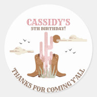 Western Country Cowgirl Birthday Thank You