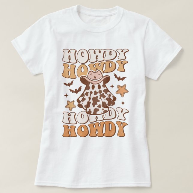 Western Country Cowgirl Howdy Funny Halloween T-Shirt (Design Front)