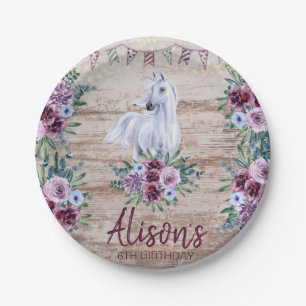 Western Country Cowgirl Rodeo Birthday Paper Plate