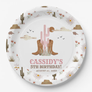 Western Country Cowgirl Rodeo Birthday Party Paper Plate