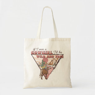 Western Country Cowgirl Tote Bag