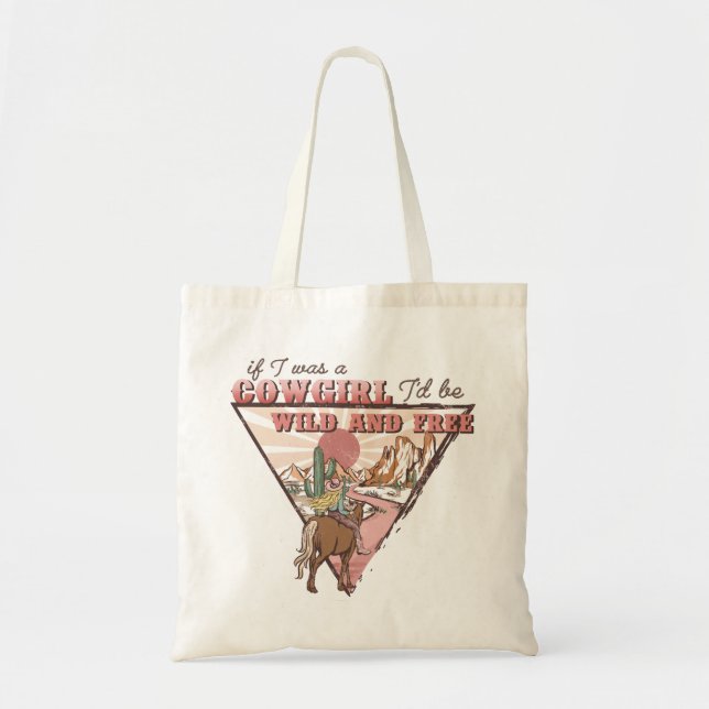 Western Country Cowgirl Tote Bag (Front)
