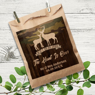 Western Country Deer The Hunt Is Over Wedding Favour Bags