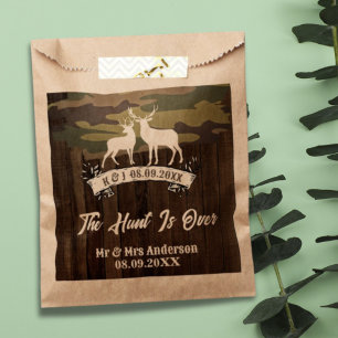 Western Country Deer The Hunt Is Over Wedding  Favour Bags