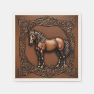 Western Country Equine Equestrian Horse Party  Napkin