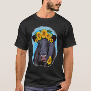 Western Country Farm Farmer Black Cow Angus Cow Su T-Shirt