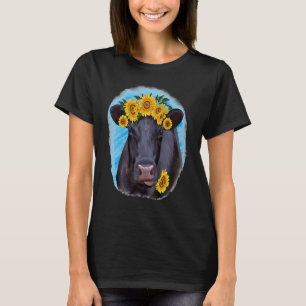 Western Country Farm Farmer Black Cow Angus Cow Su T-Shirt