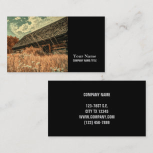 western country field wildflower farm Old Barn Business Card