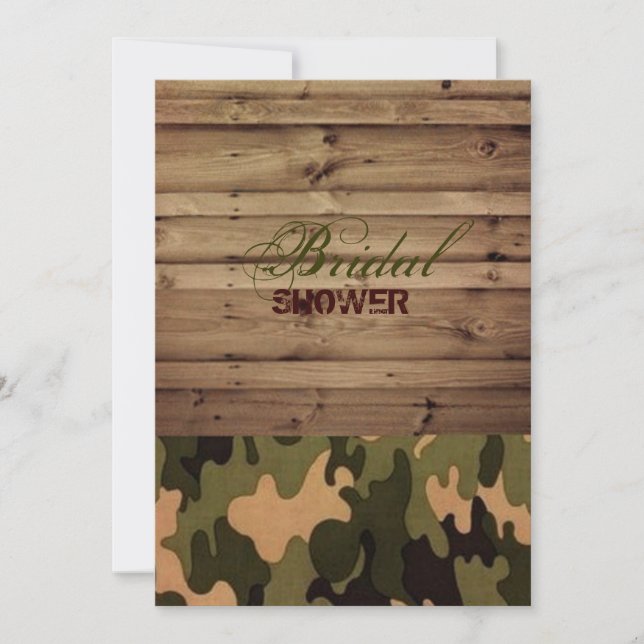  Western country Hunt is Over Camo bridal shower Invitation (Front)