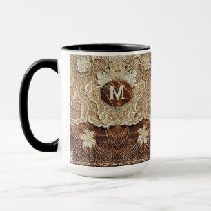 Western Country Leather n Lace Initial Mug