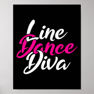Western Country Line Dancing Diva Women Gift Line Poster