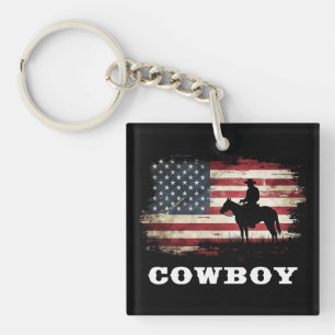 Western Country Men Rodeo Southern Retro Cowboy Key Ring