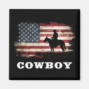 Western Country Men Rodeo Southern Retro Cowboy Magnet