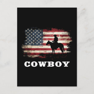 Western Country Men Rodeo Southern Retro Cowboy Postcard
