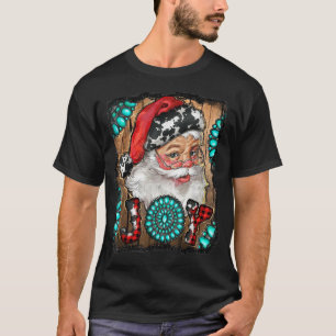 Western Country Merry Christmas Santa Claus Joy Co T-Shirt