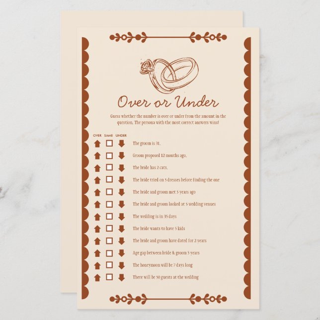 Western Country Over or Under Bridal Game (Front/Back)