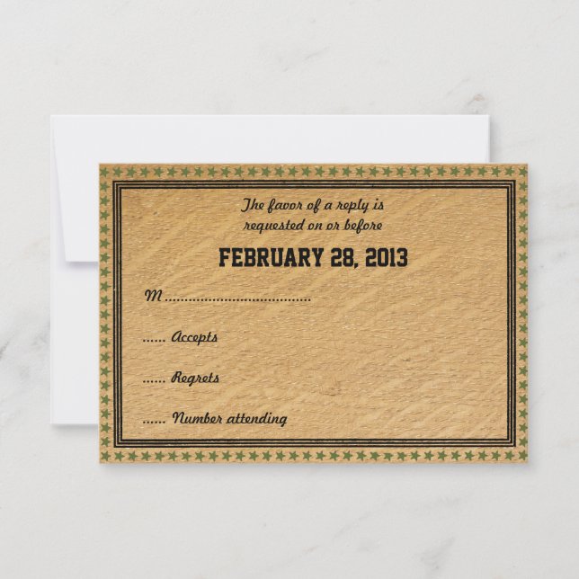 Western Country Rodeo Wedding RSVP Cards (Front)