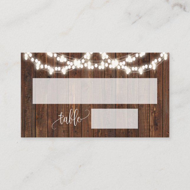Western Country Shower Wedding Flat Place Card (Front)