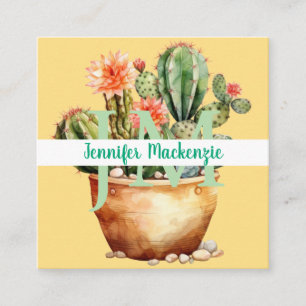 Western Country Succulent Cacti Cactus Square Business Card