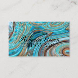 western country turquoise swirls watercolor business card